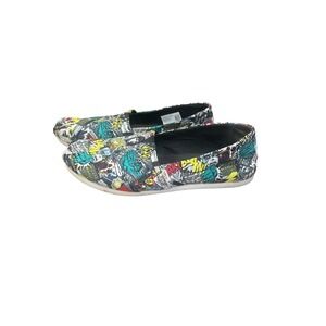 TOMS Marvel Comic Print Slip On Casual Shoes Womens‎ Size 8.5